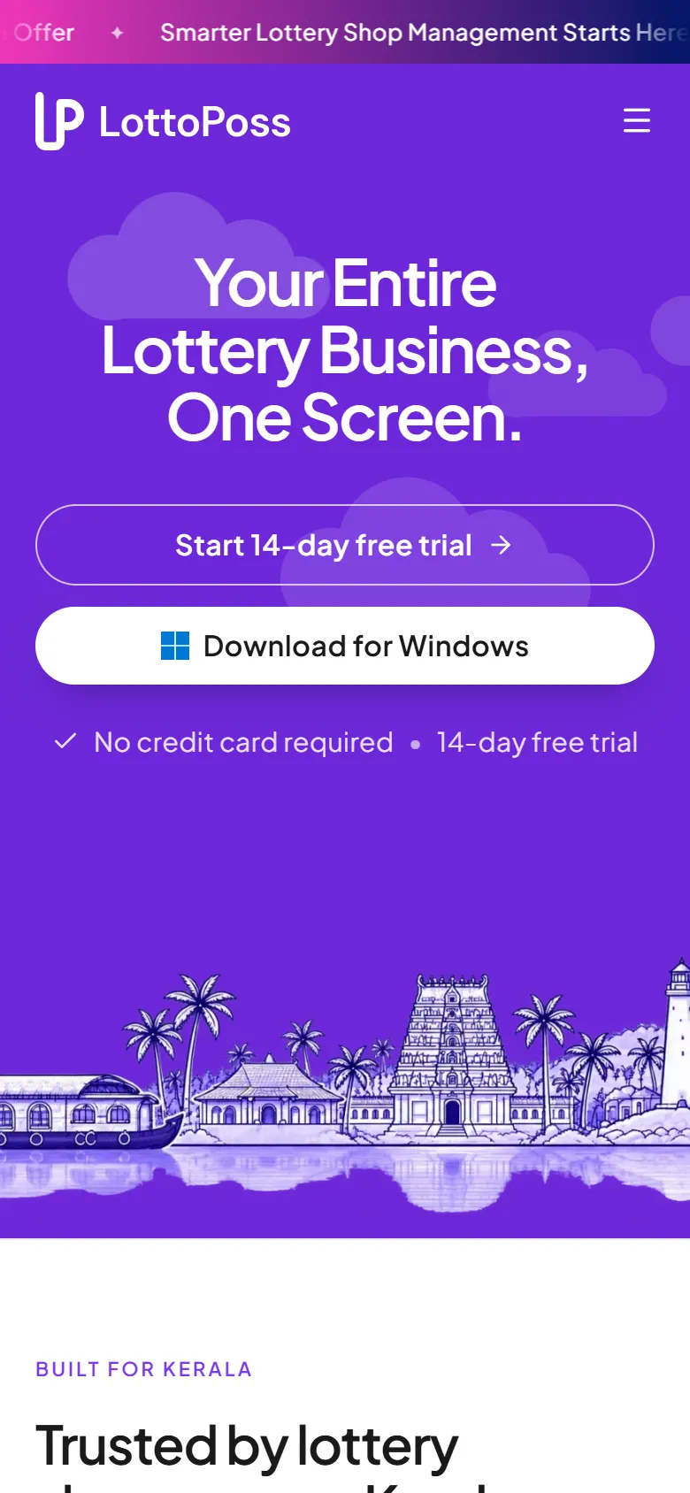LottoPoss website on a mobile screen